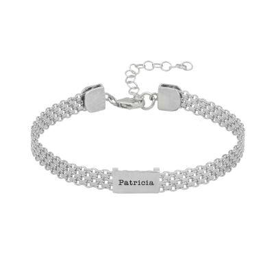 Melissa Texture Chain Name Bracelet [Sterling Silver]