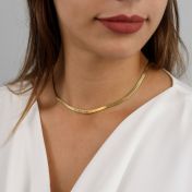 Melissa Herringbone Name Necklace [18K Gold Vermeil]