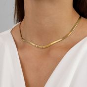 Melissa Herringbone Name Necklace [18K Gold Plated]