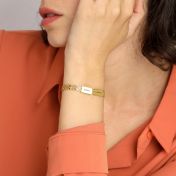 Melissa Texture Chain Name Bracelet [18K Gold Vermeil]