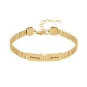 Melissa Texture Chain Name Bracelet [18K Gold Plated]