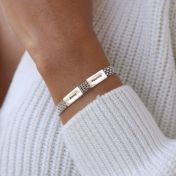 Melissa Texture Chain Name Bracelet [Sterling Silver]